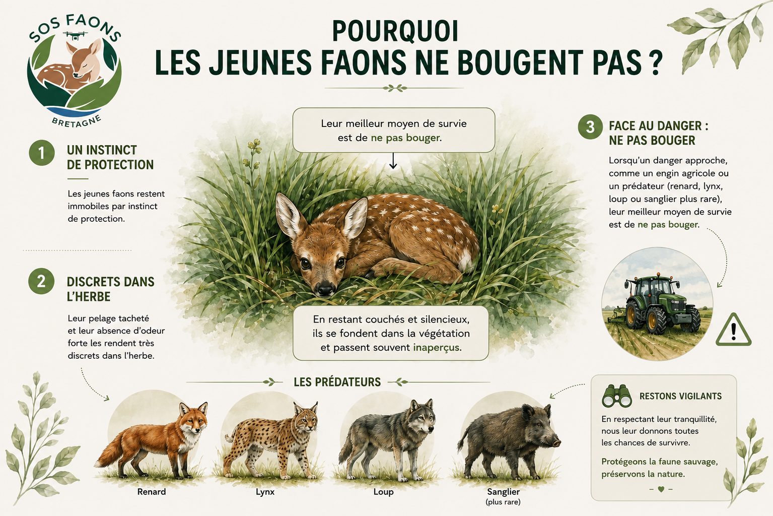 Pourquoi les jeunes faons ne bougent-ils pas ?